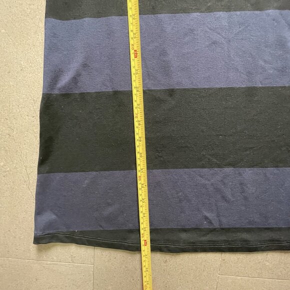 Marimekko Blue and Black Striped T-shirt Dress with A-line cut-Small - Picture 6 of 6